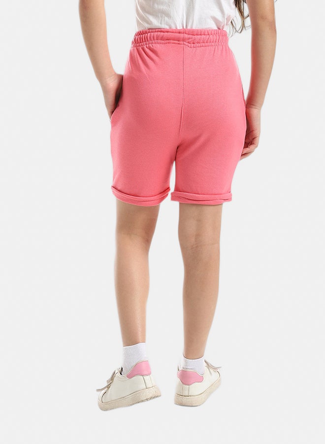 Andora Pink Short With Elastic Waist And Drawstrings_Pink - Image 3