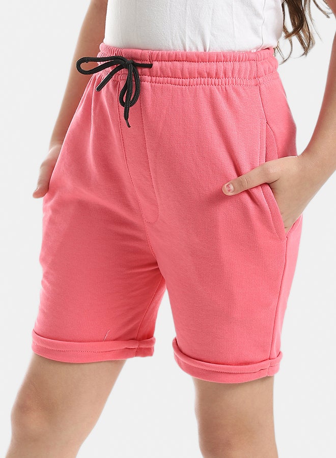 Andora Pink Short With Elastic Waist And Drawstrings_Pink - Image 2