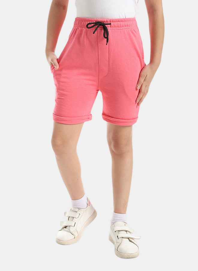 Andora Pink Short With Elastic Waist And Drawstrings_Pink - Image 1