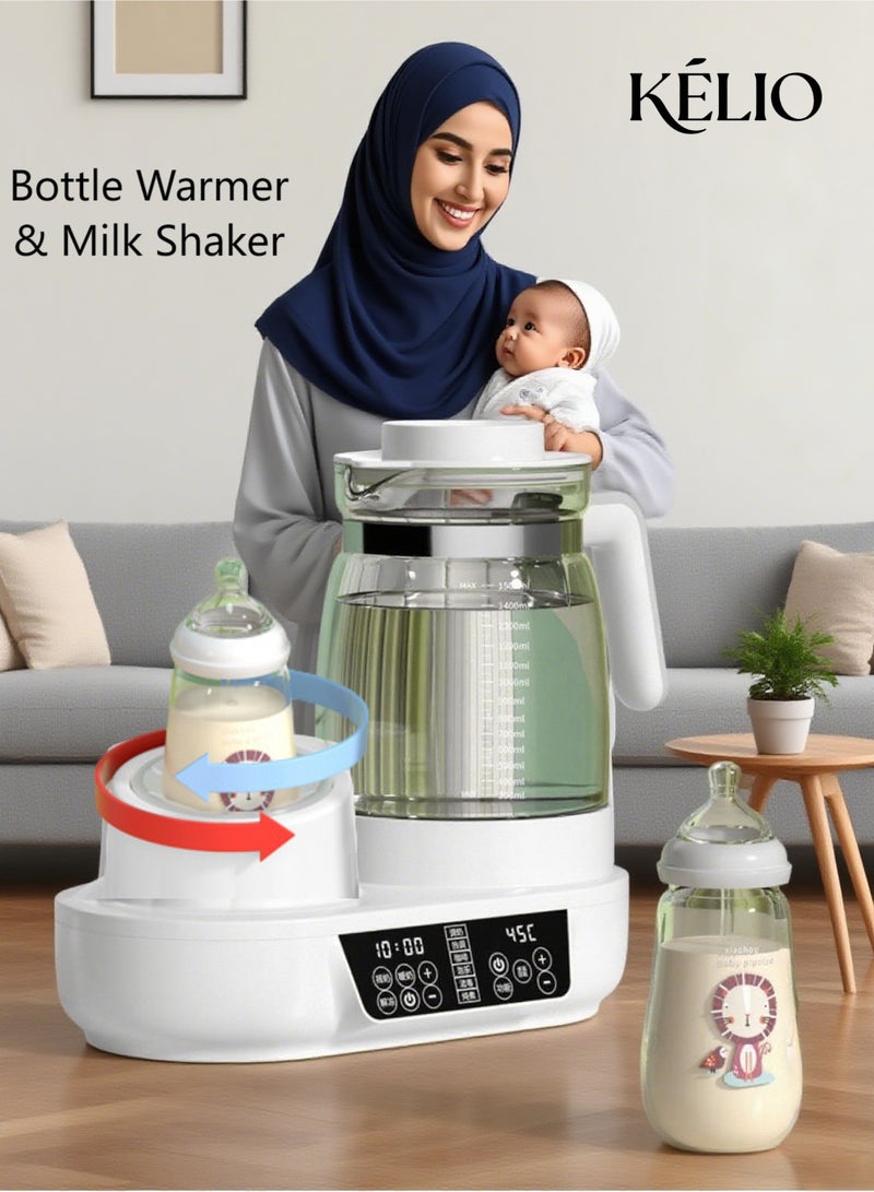 KELIO Anhydrous Milk Shaker,Baby Formula Mixer,Baby Milk Warmer With Warmer Rack,Constant Temperature Milk warmer,Automatic 2-in-1 Breast Milk Insulation And Heating System,Multi Functional 1300ML Bottle Warmer - Image 1