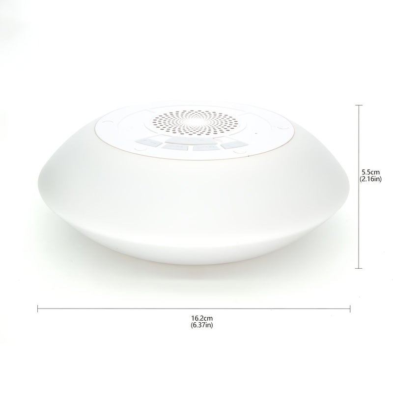 White Floating Pool Speaker With Colorful Lights 8 Modes HD Stereo Sound Built In Mic Hands Free For Shower Home Outdoor - Image 2