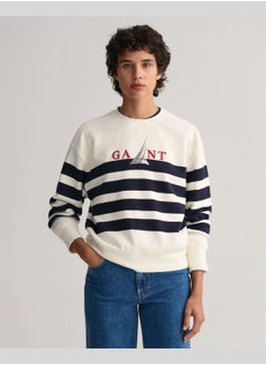 GANT Gant Sail Graphic Striped Crew Neck Sweatshirt  - Image 1