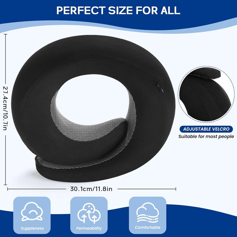Badink YIJISKY Travel Pillow Neck Travel Pillow Memory Foam Neck Travel Pillow for Airplane Sleeping Neck SupportA Versatile and Exquisite Neck PillowBlack - Image 4