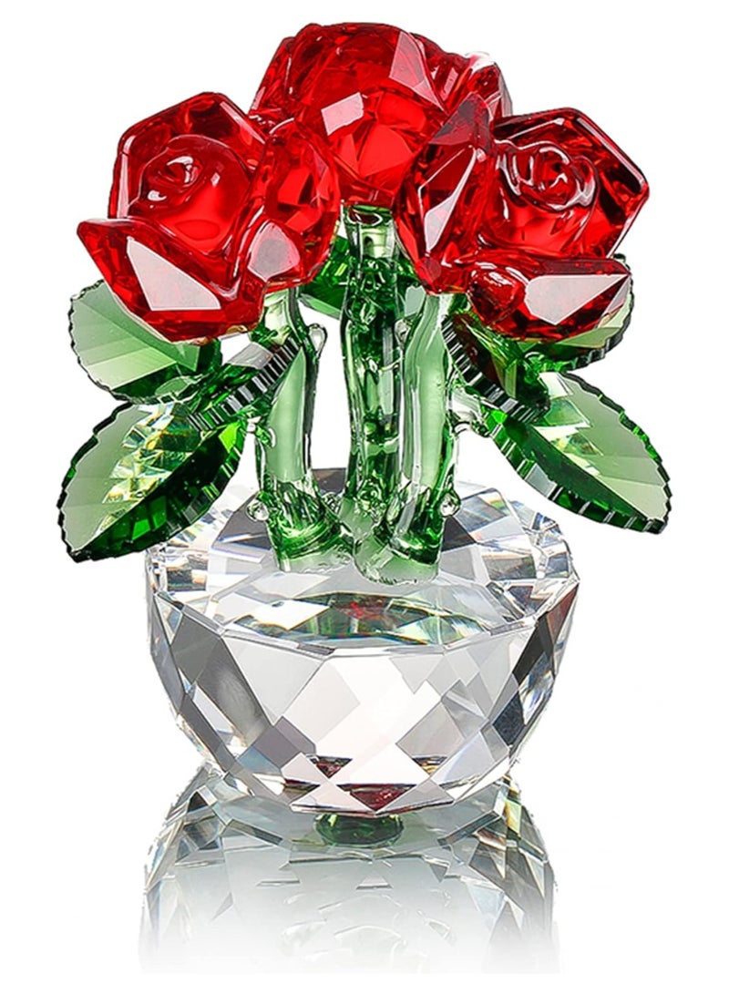 RARELY Red Crystal Rose Furniture Ornaments Dresser Special Ornaments To Give Mom Sisters And Friends The Best Gift - Image 1