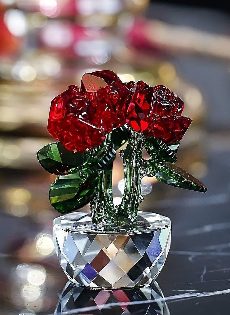 RARELY Red Crystal Rose Furniture Ornaments Dresser Special Ornaments To Give Mom Sisters And Friends The Best Gift - Image 5