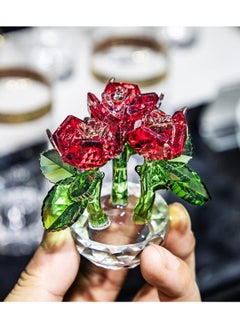 RARELY Red Crystal Rose Furniture Ornaments Dresser Special Ornaments To Give Mom Sisters And Friends The Best Gift  - Image 3