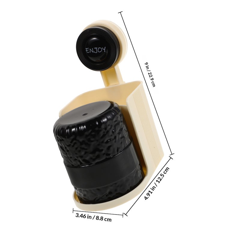 Toothbrush Holder Wall Mounted With Cup Self-Draining Toothbrush Organizer Rack For Bathroom No Drill Toothbrush Holder Toothbrush Cup Black - Image 2