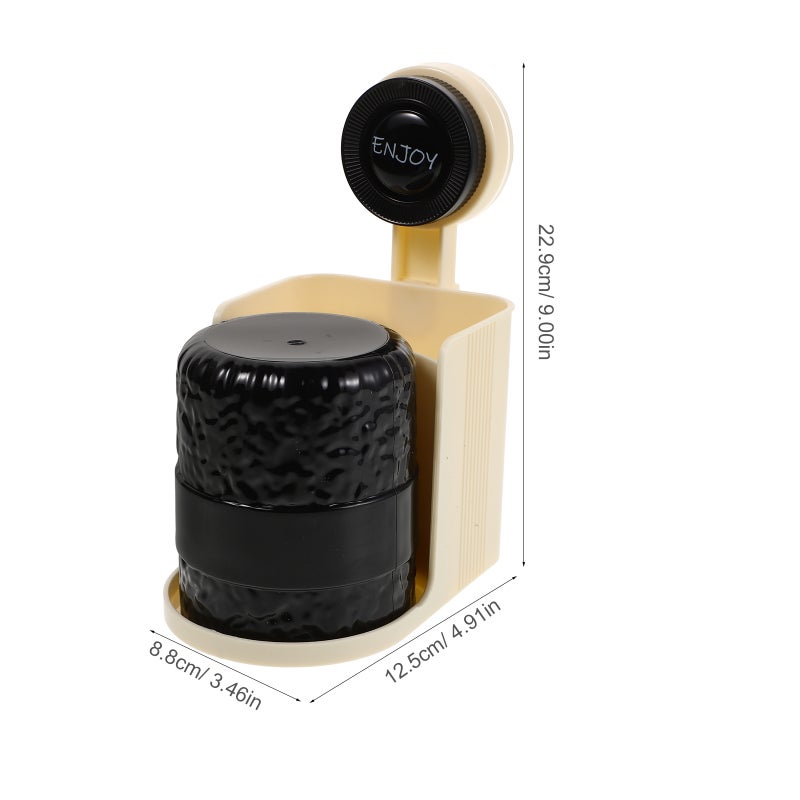 Toothbrush Holder Wall Mounted With Cup Self-Draining Toothbrush Organizer Rack For Bathroom No Drill Toothbrush Holder Toothbrush Cup Black - Image 4