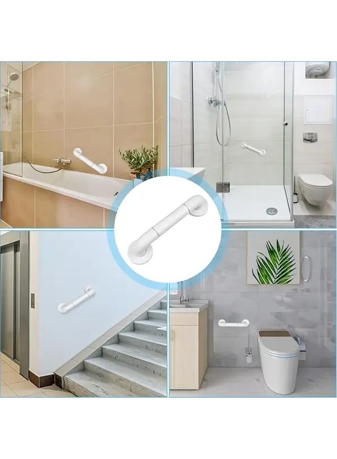One Piece Safety Anti Fall Handrail 11 81 Inch White Nylon Non Slip Shower Bathroom Grab Bar - Image 4