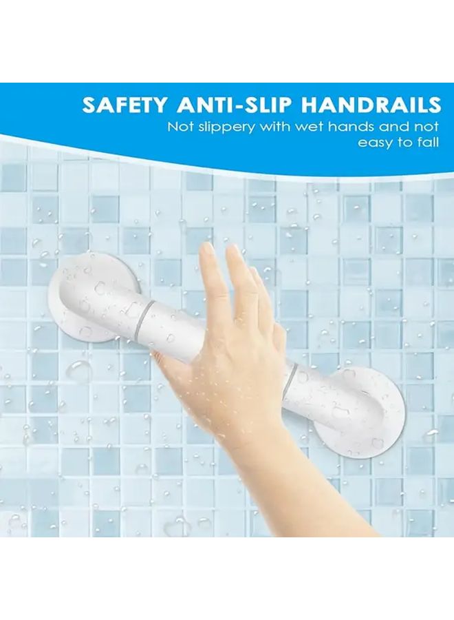 One Piece Safety Anti Fall Handrail 11 81 Inch White Nylon Non Slip Shower Bathroom Grab Bar - Image 2