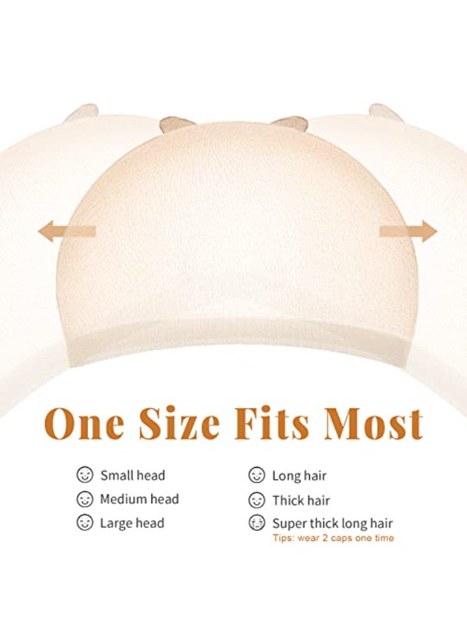 IKOCO HD Wig Cap IKOCO 8Pcs Transparent Wig Cap for Women Lace Front Ultra Thin Nude - Image 3