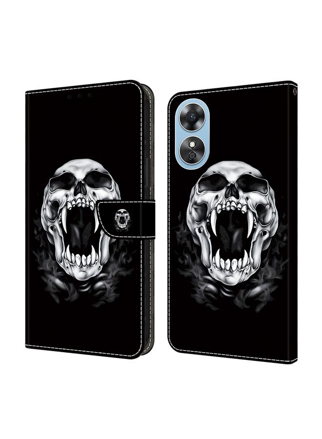 اس-توب جراب هاتف OPPO A17 من الجلد المطلي بالكريستال - Image 1