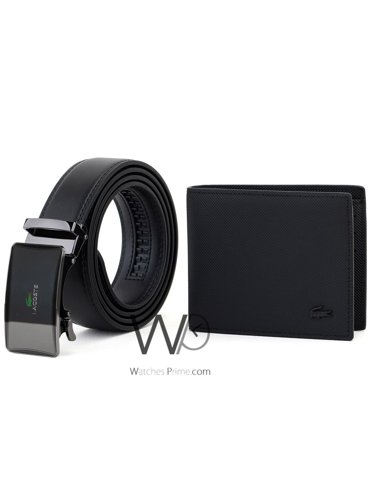 Gift Set Lacoste Men's Black Wallet & Belt - Buckle