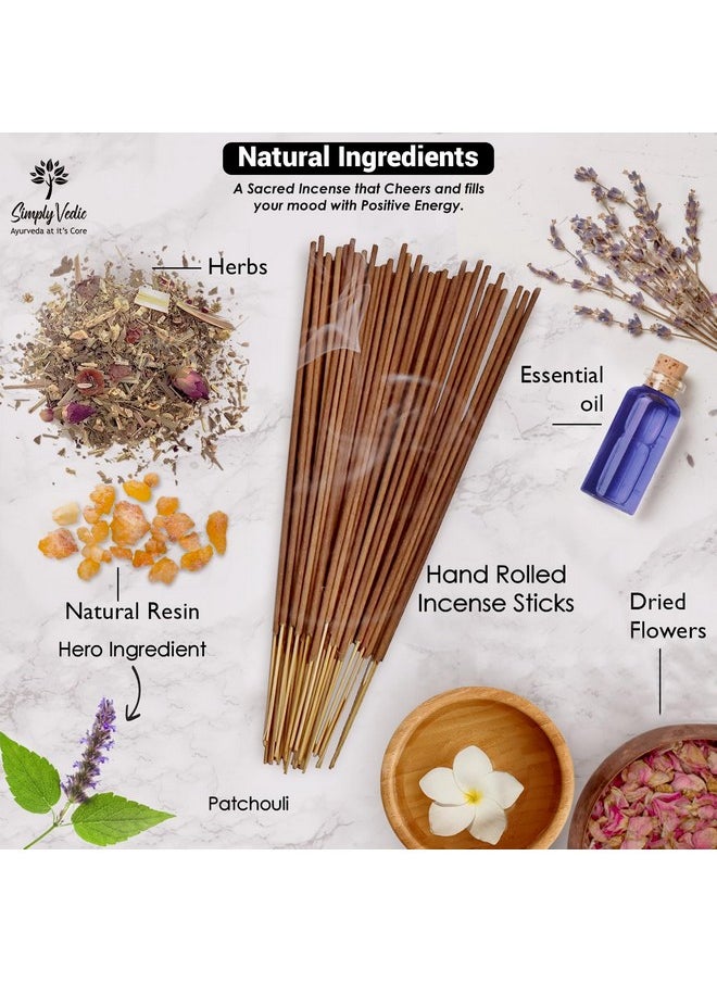 Simply Vedic - Patchouli Incense Sticks 250-Grams (Approx 135 Premium Incense Stick + Incense Holder)| Lasts 60-Minutes, Ideal For Meditation, Yoga, Spiritual Healing, Prayers, Aromatherapy - Image 1