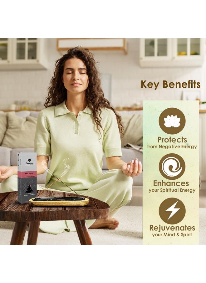 Simply Vedic - Patchouli Incense Sticks 250-Grams (Approx 135 Premium Incense Stick + Incense Holder)| Lasts 60-Minutes, Ideal For Meditation, Yoga, Spiritual Healing, Prayers, Aromatherapy - Image 1