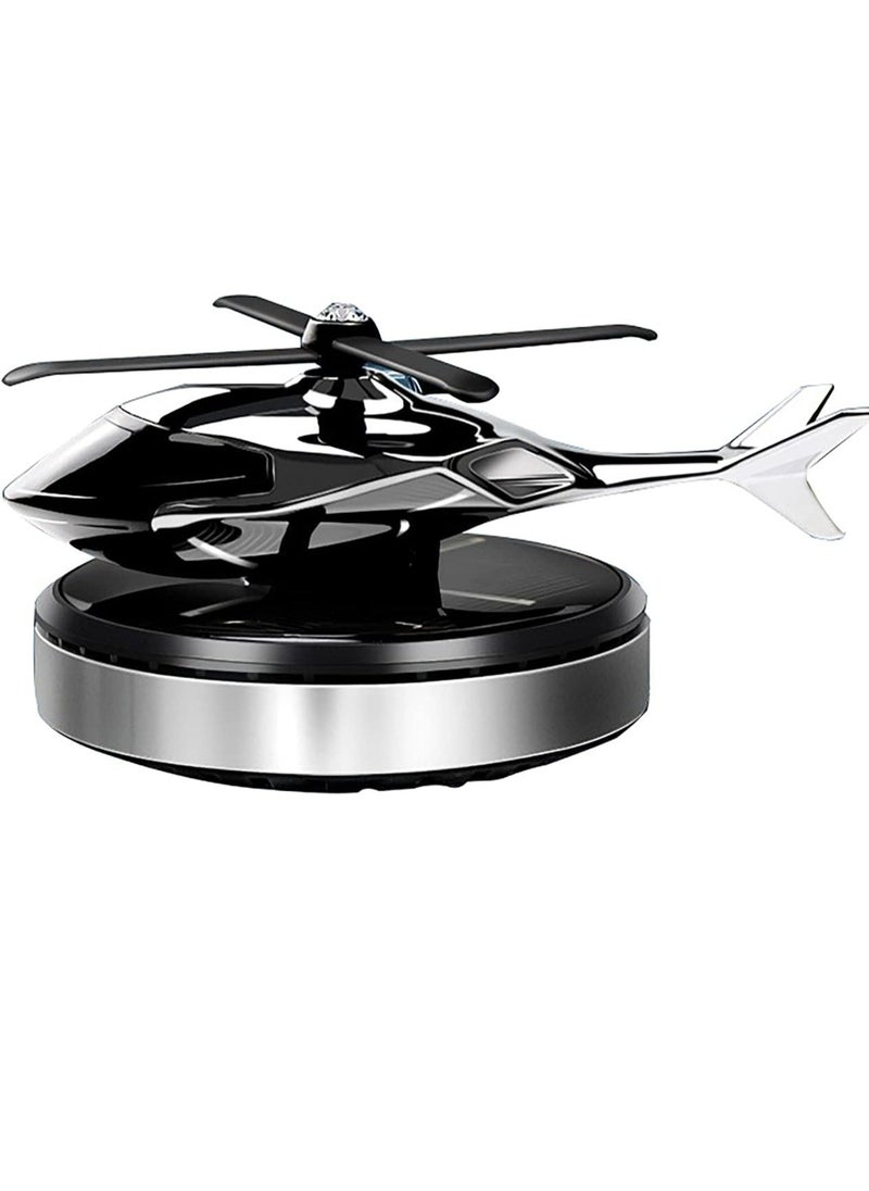 ELTRAZONE Car Air Freshener - Helicopter Solar Energy Rotating Aromatherapy Diffuser - Aviation Alloy Diffuser for Car & Home Interior Decoration - Silver, Solar-Powered, Elegant Air Freshener - Image 1