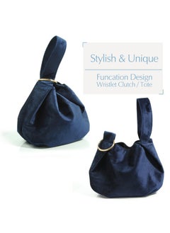 Women Clutch Velvet Top Handle Bag Wristlet Small Tote Purse (Dark Blue) - pzsku/Z9C313AAEE992F37C3C4BZ/45/_/1735817478/017c3b9b-f8f7-4d33-bb18-f787b3be6561