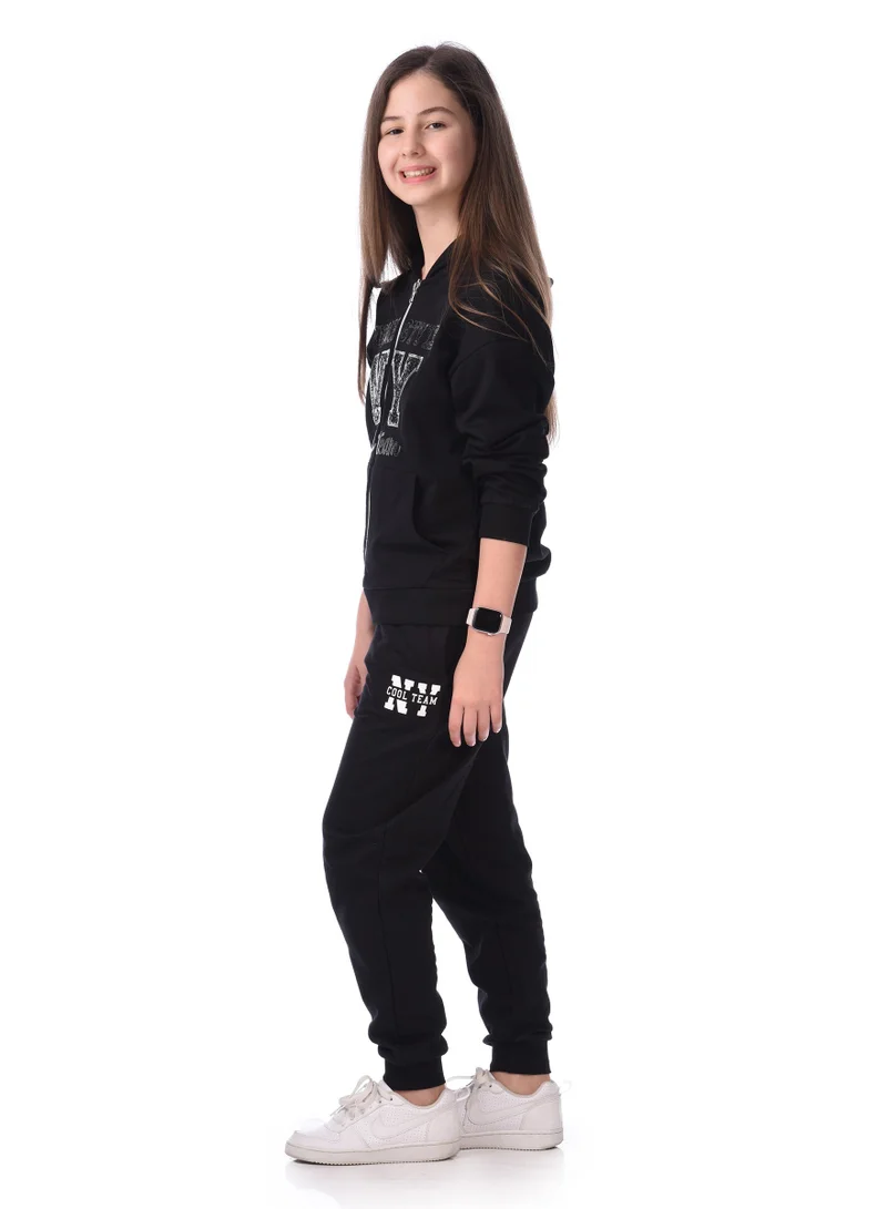 victor and jane Sequins Embroidered Hoodie With Matching Joggers Comfy Fit