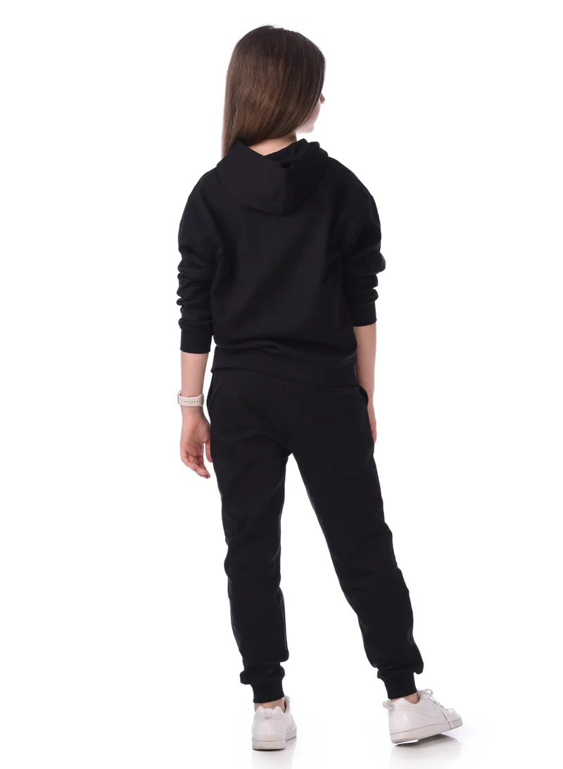 victor and jane Sequins Embroidered Hoodie With Matching Joggers Comfy Fit