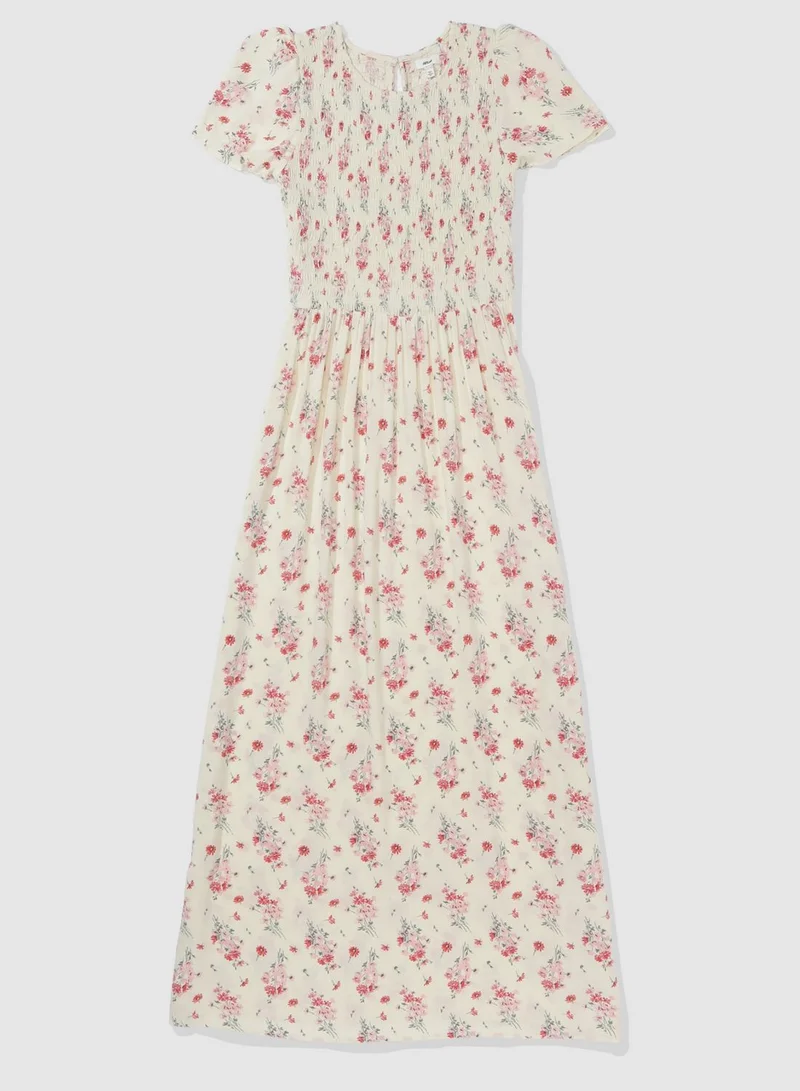 Aerie Floral Smocked Maxi Dress
