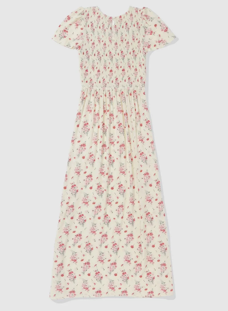 Aerie Floral Smocked Maxi Dress