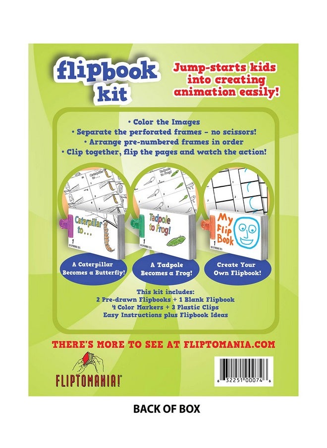 Fliptomania - Make Your Own Flipbook Kit Caterpillar To Butterfly And Tadpole To Frog Paper Stop Motion Animation Kit Creative Flip Book Kit For Kids 612 And Creative Animation Artists - Image 1