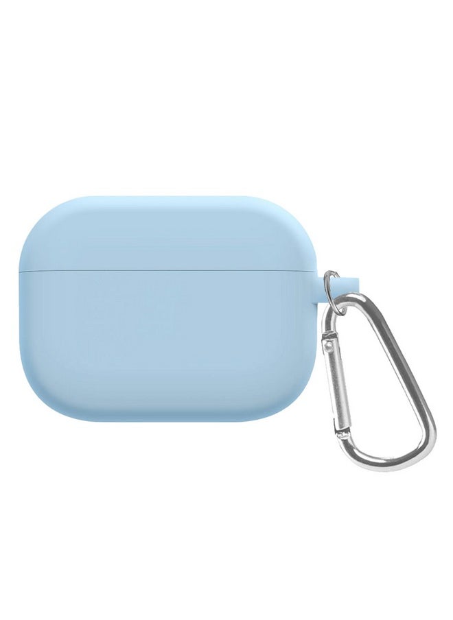 CATANES Shockproof Case For Airpod Pro Silicone Protective Case Shockproof Case Ultra Slim Cover with Keychain Carabiner Light Blue  - Image 1
