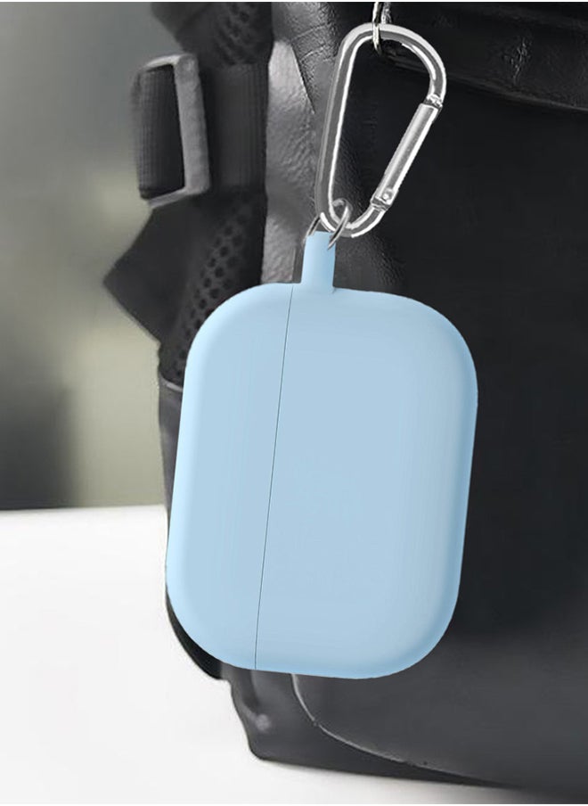 CATANES Shockproof Case For Airpod Pro Silicone Protective Case Shockproof Case Ultra Slim Cover with Keychain Carabiner Light Blue  - Image 3