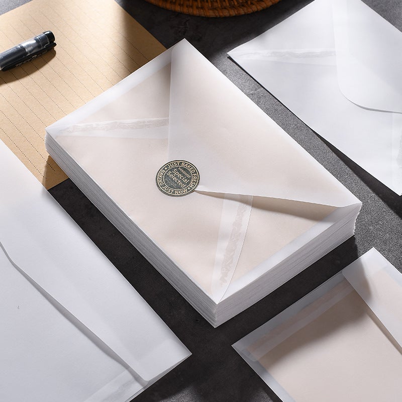 Creative Sulfuric Acid Paper Envelope Printing Bronzing Gift Greeting Card Invitation Card Storage Envelope Making Transparent Envelope Paper Bag - Image 5