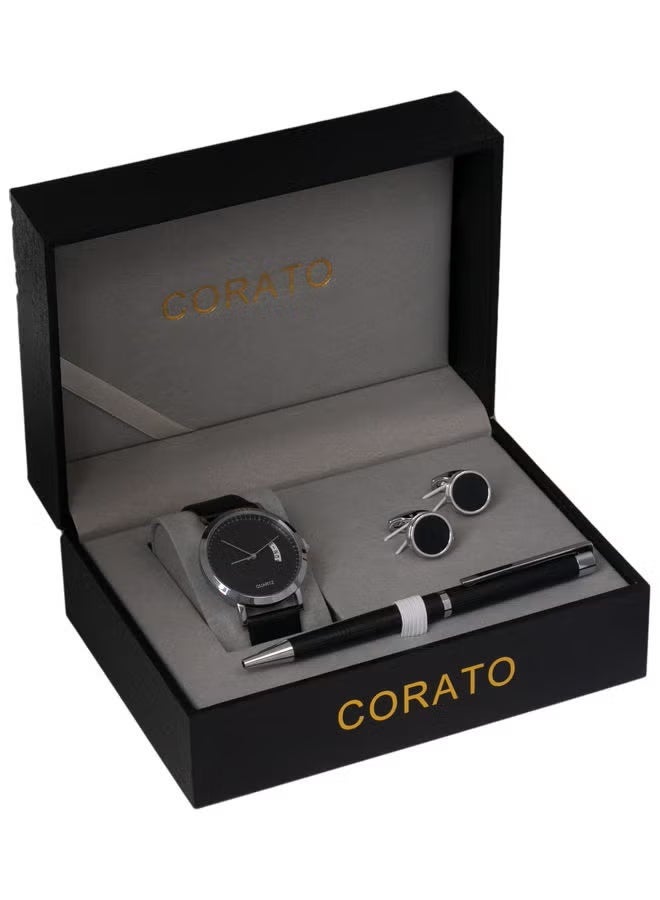 Corato Men's Analog Wrist Watch With Pen And Cufflinks Set - Image 2