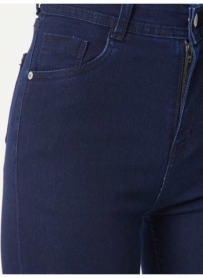 Miss Chase - Miss Chase Women's Skinny Fit High Rise Regular Length Stretchable Denim Jeans (Plus Size)(MCAW18DEN02-76-71-36, Navy Blue, 36) - Image 1