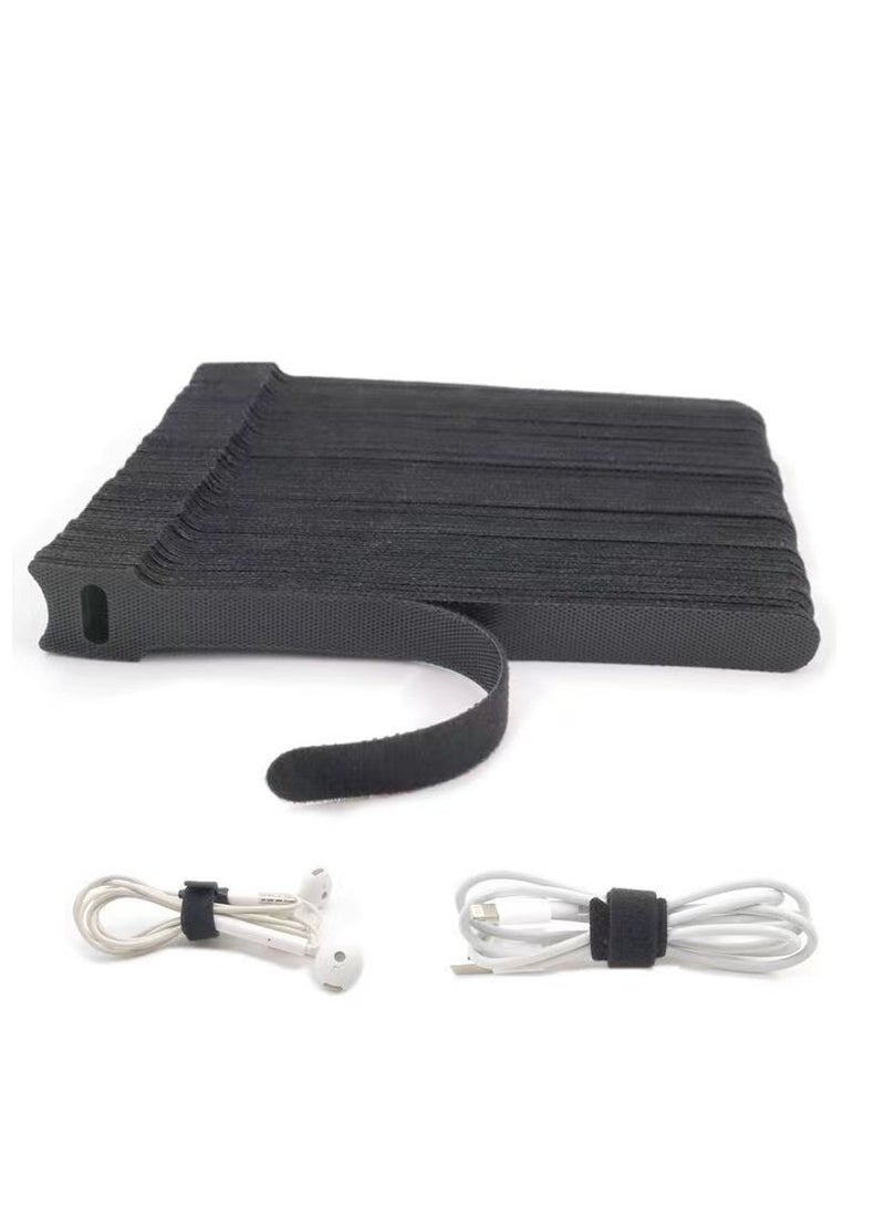 إسكدنيا 30 قطعة من ربطات الكابلات، كل شريط تنظيم سلك أسود 12*150 مم، تصميم رفيع مسبق القطع لتنظيم إدارة الأسلاك في المنازل والمكاتب ومراكز البيانات - Image 1