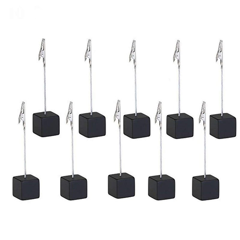 Xiaoyztan Memo Clip, Resin Cube Base Alligator Clip Stands, Place Card Holders for Wedding Table Numbers, Name Cards, Photos, and Party Decorations, 10 Pcs Black - Image 5