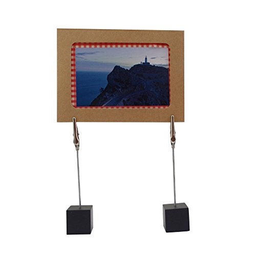 Xiaoyztan Memo Clip, Resin Cube Base Alligator Clip Stands, Place Card Holders for Wedding Table Numbers, Name Cards, Photos, and Party Decorations, 10 Pcs Black - Image 3