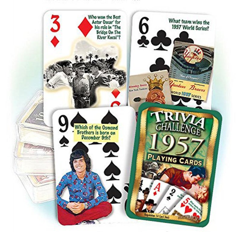 Flickback 1957 Trivia Playing Cards: Perfect Birthday or Wedding - Image 1