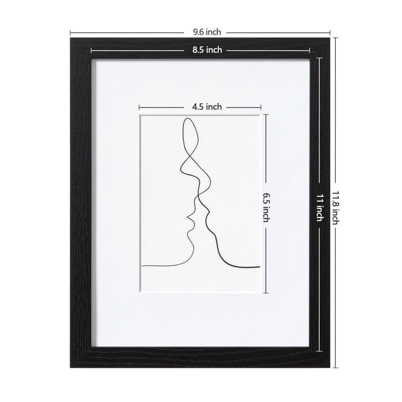 eletecpro 8.5x11 Picture Frames Set of 10  Picture Frame Collage Wall Decor Display 5x7 Photo with Mat or 8.5x11 without Mat  Home Decor Gallery Frame for Table Top or Wall Mounting  Black - Image 3