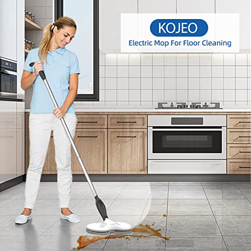 KOJEO Electric Mop for Floor Cleaning, As Seen On TV, Cordless Spin Mopper Motorised Electric Mops for Hardwood Tile Laminate Floor Daily Light Cleaning (No Water Tank) - Image 2