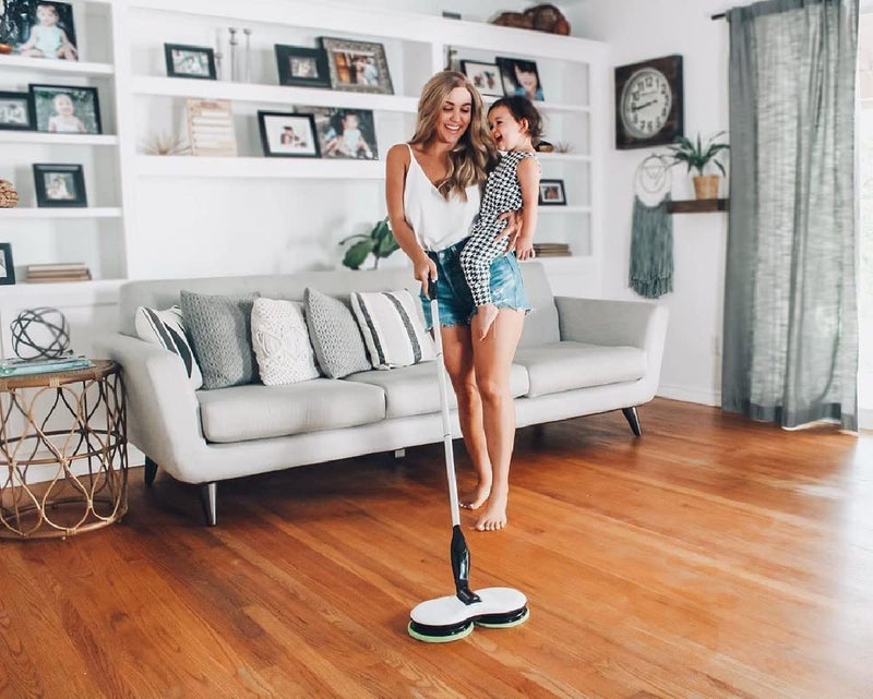 KOJEO Electric Mop for Floor Cleaning, As Seen On TV, Cordless Spin Mopper Motorised Electric Mops for Hardwood Tile Laminate Floor Daily Light Cleaning (No Water Tank) - Image 4
