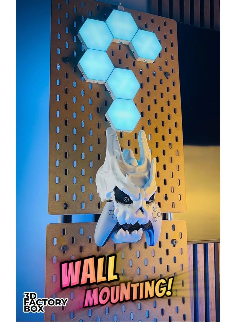 Universal Game Controller Holder Wall Mount  Demon Skull Design – Unique Gaming Room Decor & Gamepad Stand for PS5, PS4, Xbox Series X/S, PC – Heavy Duty Headset & Controller Hanger - Image 2