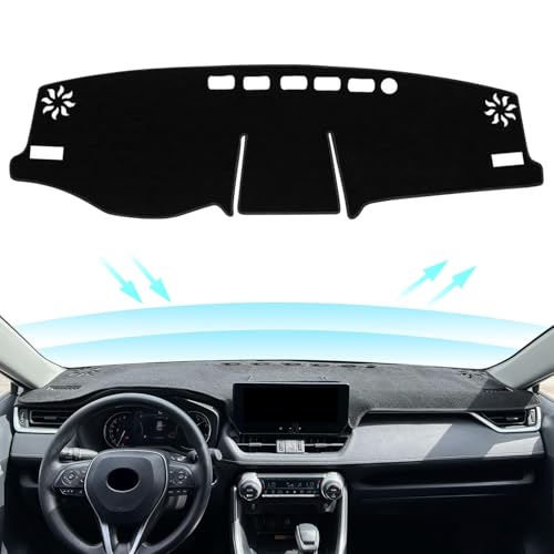 REMOCH for Toyota Rav4 Accessories 2025 2024 2023 2022 2021 2020 2019 Dashboard Cover Dash Cover Mat Custom Fit Center Console Cover Sunshield Protector RAV 4 PadBlack Trim