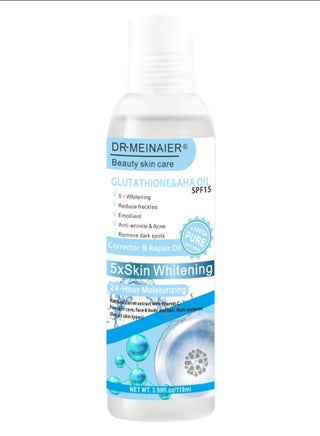 DR.MEINAIER 118ml Beauty Skin Care Glutathione and AHA SPF15 Corrector and Repair Oil Skin whitening Moisturizing Face and Body Oil Exfoliating Deep Hydration Skin Repair and Glow Enhancing Serum Multi Purpose Oil