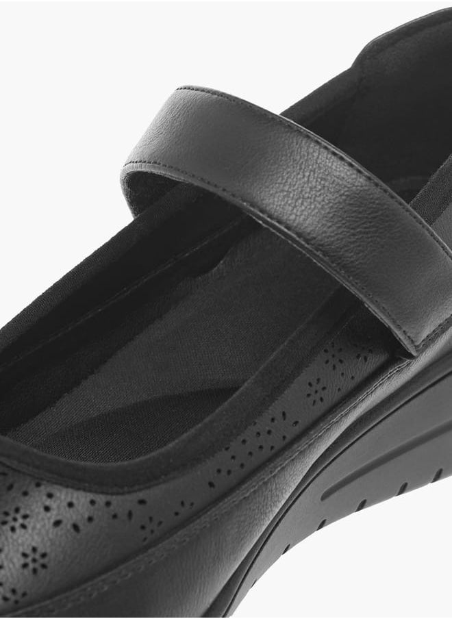 Le Confort Women Laser Cut Ballerina Shoes with Hook and Loop Closure  - Image 4