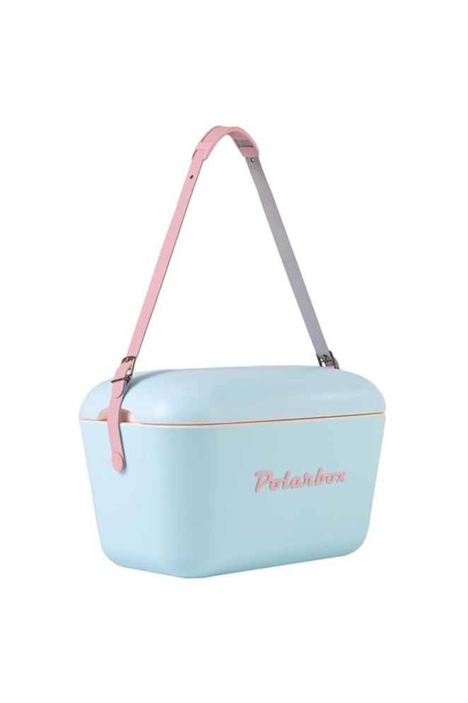 Polarbox Polarbox Cooler Retro Beach Cooler Vintage Picnic Lunch Box Bag Portable Cooler Travel Camping Hiking 90s Style Ice Chest Extra Large Lightweight for Cans Beers & Seltzer Drinks 20L (Sky Blue Rose) - Image 2
