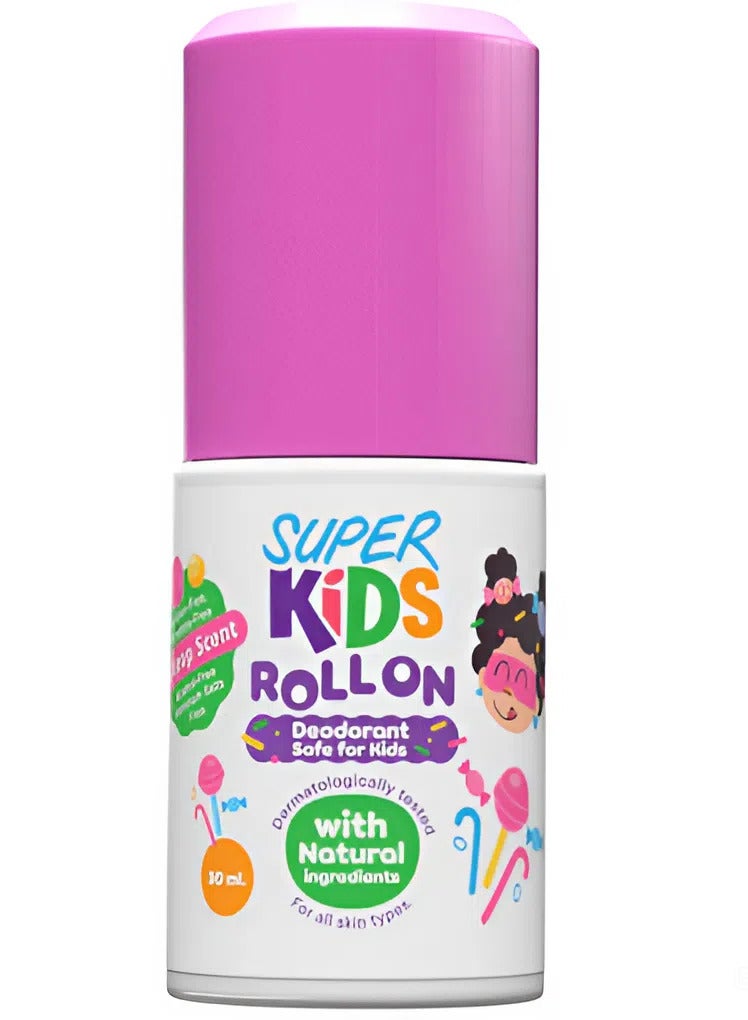 SUPER KIDS Roll On Deodorant for Children Lollipop Scent - 30 Ml