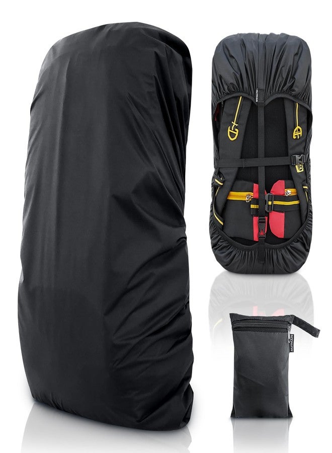 MUTMAIN Waterproof 80L to 100L Rain Cover for Rucksack Backpack Bag, Suitable Bags Cover for Hiking, Camping & Trekking XXL Bag, Two Side Adjustable Buckle and Elastic Protect from Rain (Black) - Image 1