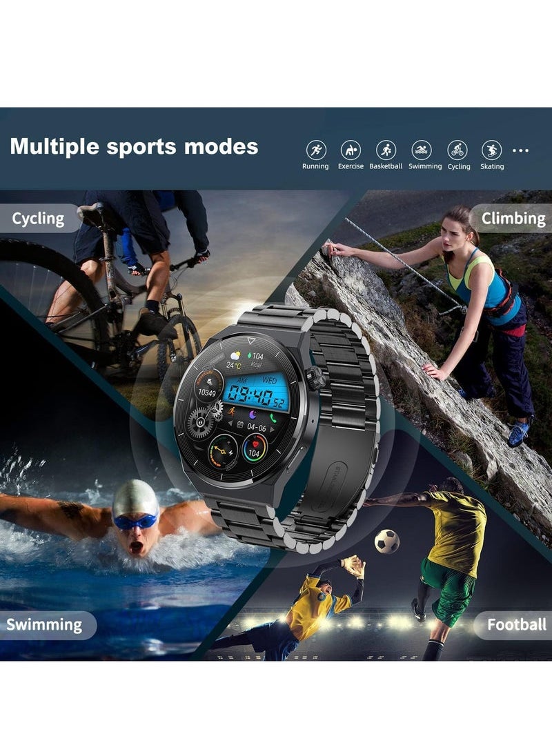 Smart Watch for Men with Bluetooth Calls, Fitness Tracker, Heart Rate, Blood Oxygen, Sleep Tracker, Health Watch, IP68 Waterproof for Android iOS (Black)