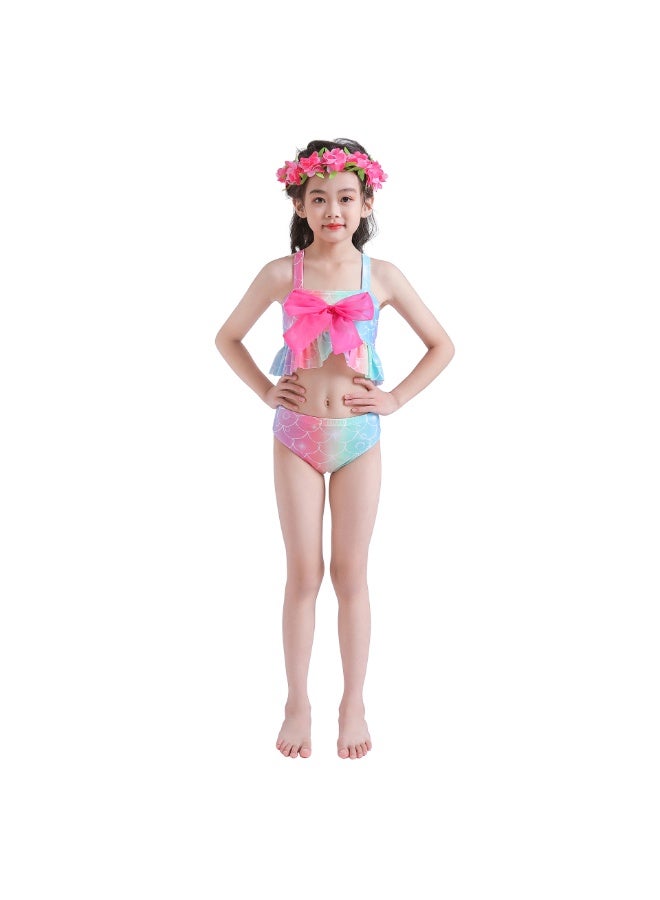 Jorunb Princess Little Mermaid Costume, Princess Dress, Mermaid Tail Fancy Dress Birthday Party Costume for Toddler Little Girls,Mermaid Tail Sets with Head Garland Necklace Earrings  - Image 2