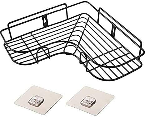 SELEMI Stainless Steel Bathroom Corner Shelf Organizer Storage Hanging Shower Caddy Rack (Black) - Image 1