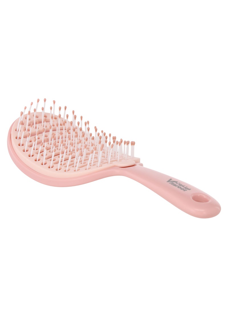 Vitaroot Detangling Hair Brush For Women & Men - Easy To Clean Hair Comb with Anti Breakage Bristles - Flexible Ventilated Scalp Cleaning Body - Detachable Rubber Hair Remover - Suitable For Wet & Dry Hair (Pink) - Image 5