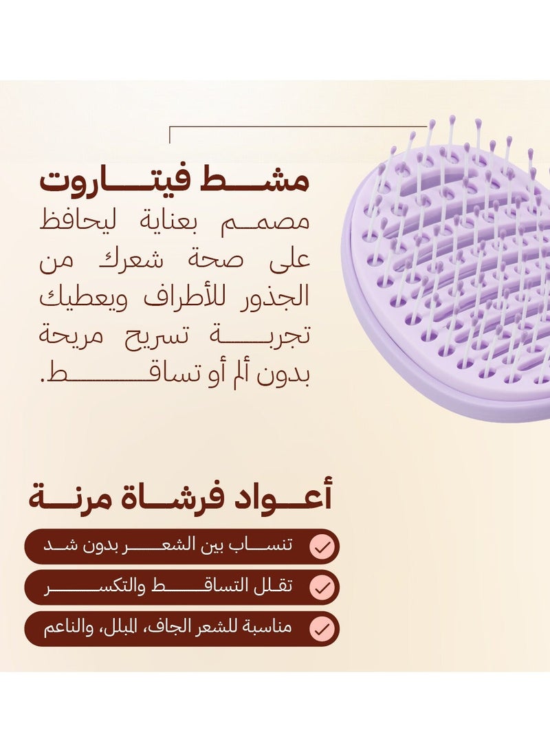 Vitaroot Detangling Hair Brush For Women & Men - Easy To Clean Hair Comb with Anti Breakage Bristles - Flexible Ventilated Scalp Cleaning Body - Detachable Rubber Hair Remover - Suitable For Wet & Dry Hair (Pink) - Image 5